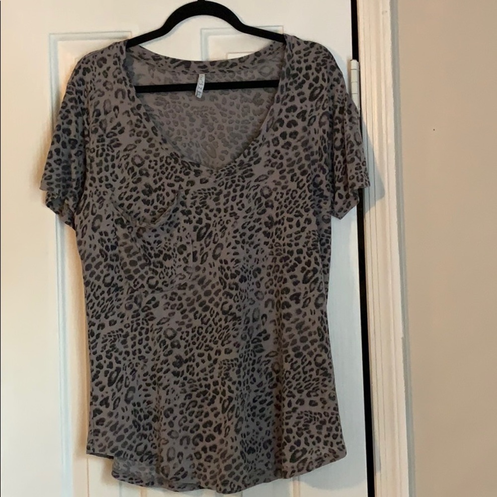 Z Supply Cheetah Print V-neck Tee
